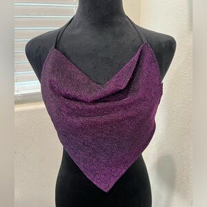 y2k wet seal Sparkle Sequin‎ Halter Crop Tops